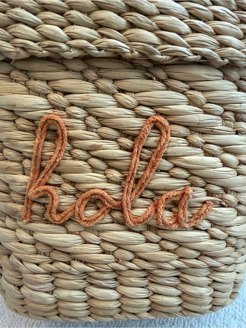 POOLSIDE Straw Tote with 'Hola' Embroidery - Picture 2 of 6
